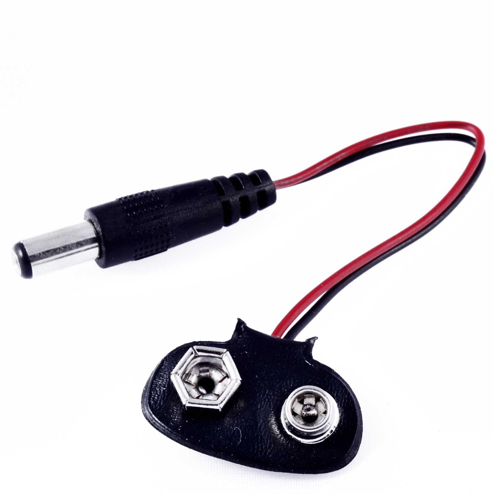 9V Battery Clip with DC Barrel Plug