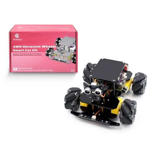 Adeept 4WD Mecanum Wheel Smart Car Kit for Raspberry Pi 5/4B/3B+ (w/o RPi)